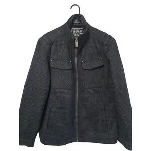 Buffalo David Bitton Outerwear Mens Glen Plaid Full Zip Jacket Size Medium EUC